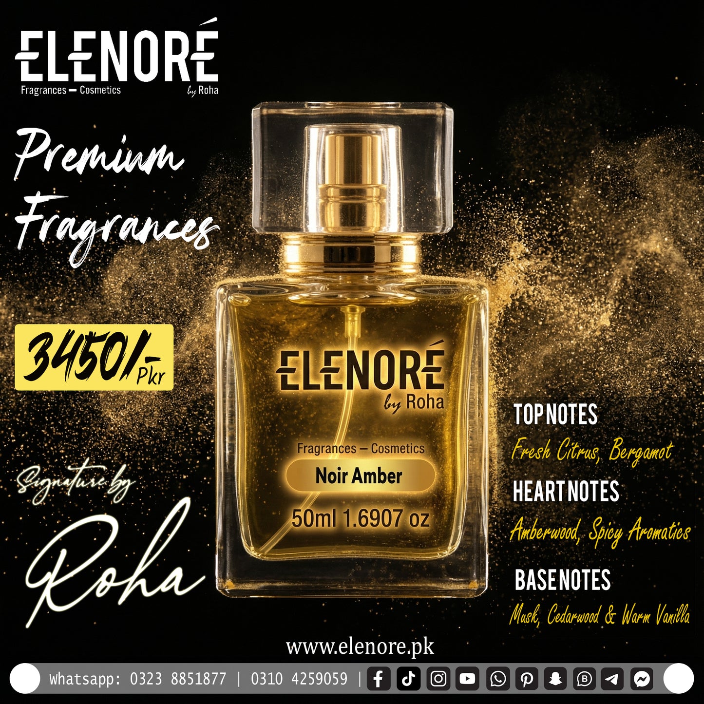 Noir Amber – Deep, Warm & Sensual Amber Perfume | Elenore